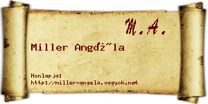 Miller Angéla névjegykártya